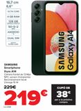 Oferta de SAMSUNG Smartphone libre A14 por 219€ en Carrefour