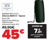 Oferta de ENERGY SISTEM Altavoz BOX 5 + Space por 45€ en Carrefour