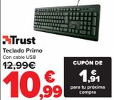 Oferta de Trust Teclado Primo  por 10,99€ en Carrefour