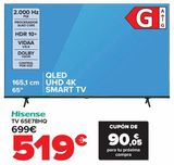 Oferta de Hisense TV 65E78HQ por 519€ en Carrefour