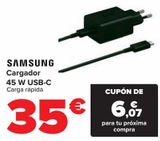 Oferta de SAMSUNG Cargador 45 W USB-C por 35€ en Carrefour
