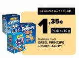 Oferta de Galletas mini OREO, PRÍNCIPE o CHIPS AHOY, 4x40g por 1,35€ en Supeco