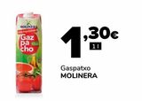 Oferta de Gazpacho MOLINERA, 1l por 1,3€ en Supeco