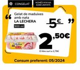 Oferta de Helado fresas con nata LA LECHERA, 900ml por 2,5€ en Supeco