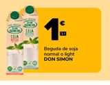 Oferta de Bebida de soja normal o light DON SIMON. 1l por 1€ en Supeco