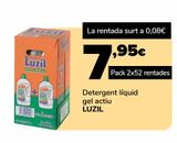 Oferta de Detergente líquido gel activo LUZIL, 2x52 lavados por 7,95€ en Supeco