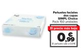 Oferta de Pañuelos faciales dos capas SIMPL Choice  por 0,99€ en Carrefour Market
