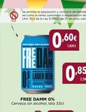 Oferta de CERVEZA SIN  FREE DAMM 0% Cerveza sin alcohol, lata 33cl  LAGER BEER  en Hiber