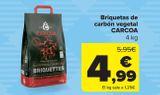 Oferta de Briquetas de carbón vegetal CARCOA 4kg por 4,99€ en Carrefour