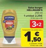 Oferta de Salsa burguer Hellmann's por 2,25€ en Carrefour
