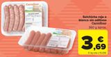 Oferta de Salchicha roja o blanca sin aditivos Carrefour por 3,69€ en Carrefour