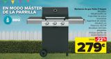 Oferta de Barbacoa de gas Hyba 3 fuegos por 279€ en Carrefour