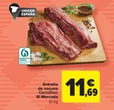 Oferta de Entraña de vacuno Carrefour El Mercado por 11,69€ en Carrefour