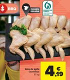 Oferta de Alas de pollo Carrefour por 4,19€ en Carrefour
