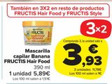 Oferta de Mascarilla capilar Banana Fructis Hair Food por 5,89€ en Carrefour Market