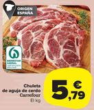 Oferta de Chuleta de aguja de cerdo Carrefour por 5,79€ en Carrefour Market
