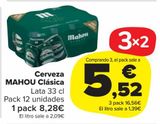 Oferta de Cerveza Mahou Clásica por 8,28€ en Carrefour Market