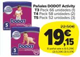 Oferta de Pañales Dodot Activity por 19,15€ en Carrefour Market