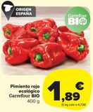 Oferta de Pimientos rojos ecológico Carrefour bio por 1,89€ en Carrefour Market