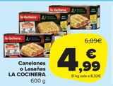 Oferta de Canelones o lasañas La Cocinera por 4,99€ en Carrefour Market