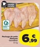 Oferta de Pechuga de pollo fileteada Carrefour por 6,99€ en Carrefour Market