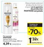 Oferta de Champú Pantene por 3,39€ en Caprabo