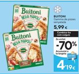 Oferta de BUITONI Pizza jamón y champiñones Bella Napoli 430 g por 5,99€ en Caprabo