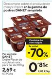 Oferta de DANET Doble Placer Chocolate Nata pack 4x100 g por 2,69€ en Caprabo
