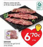Oferta de EROSKI Chuleta de pavo al ajillo  al peso por 6,7€ en Caprabo