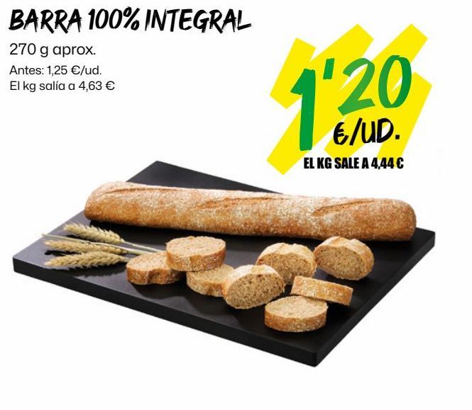Oferta de Pan integral por 1,2€