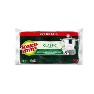 Oferta de Esponja fibra SCOTCH verde paquete 3 uds por 1,99€ en Clarel