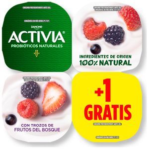 Oferta de Yogur Activia Bífidus con Frutas del Bosque 4UD por 2,17€ en Hiperber