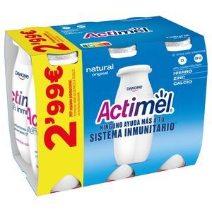 Oferta de Yogur Líquido Actimel Natural 6UD por 2,99€ en Hiperber