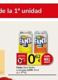 Oferta de 062  Fanta Zoro limón o naranja LATA 33 d LEO  www.  FANT FANT  ANTES:  AHORA  MAS BRA  en Supermercados Charter