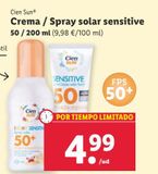 Oferta de Crema solar Cien por 4,99€ en Lidl