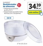Oferta de Deshidratadora SilverCrest por 34,39€ en Lidl