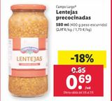 Oferta de Lentejas Campo Largo por 0,69€ en Lidl