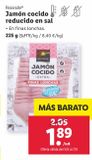 Oferta de Jamón cocido bajo en sal Realvalle por 1,89€ en Lidl
