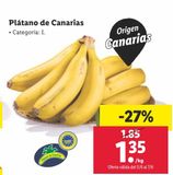 Oferta de Plátanos de Canarias por 1,35€ en Lidl