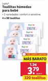 Oferta de Toallitas húmedas para bebé Lupilu por 3,79€ en Lidl