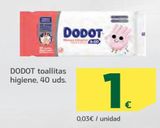 Oferta de Toallitas húmedas para bebé Dodot por 1€ en HiperDino
