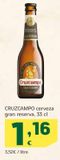 Oferta de Cerveza Cruzcampo por 1,16€ en HiperDino