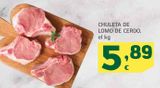 Oferta de Chuletas de lomo de cerdo por 5,89€ en HiperDino