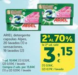 Oferta de Detergente en cápsulas Ariel por 10,49€ en HiperDino