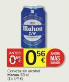Oferta de Cerveza sin alcohol Mahou por 0,56€ en Consum