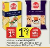 Oferta de Mini tostas Ortiz por 1,79€ en Consum