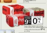 Oferta de AHORRO  ONIONY  PACK  Coca  EL PACK DE LA LATA EN EL PACK 13 LATAS  90%  (1200  Coca-Cola original, zero azúcar o zero azúcar zero cafeina LATA 33 d La lata ta fuera del pack 05 €  Coca-Cola  en Consum