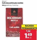 Oferta de Café descafeinado Bellarom por 1,49€ en Lidl