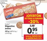 Oferta de Galletas Digestive sondey por 0,95€ en Lidl