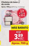Oferta de Chuletas de lomo de cerdo por 3,89€ en Lidl